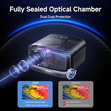 Outdoor Projector 4K with WiFi and Bluetooth [Ultra-High Bright/60W Dolby Audio/Official Licensed Apps], Smart-Projector with AI Auto Focus, Movie Projector for Indoor Home Theater Ceiling
