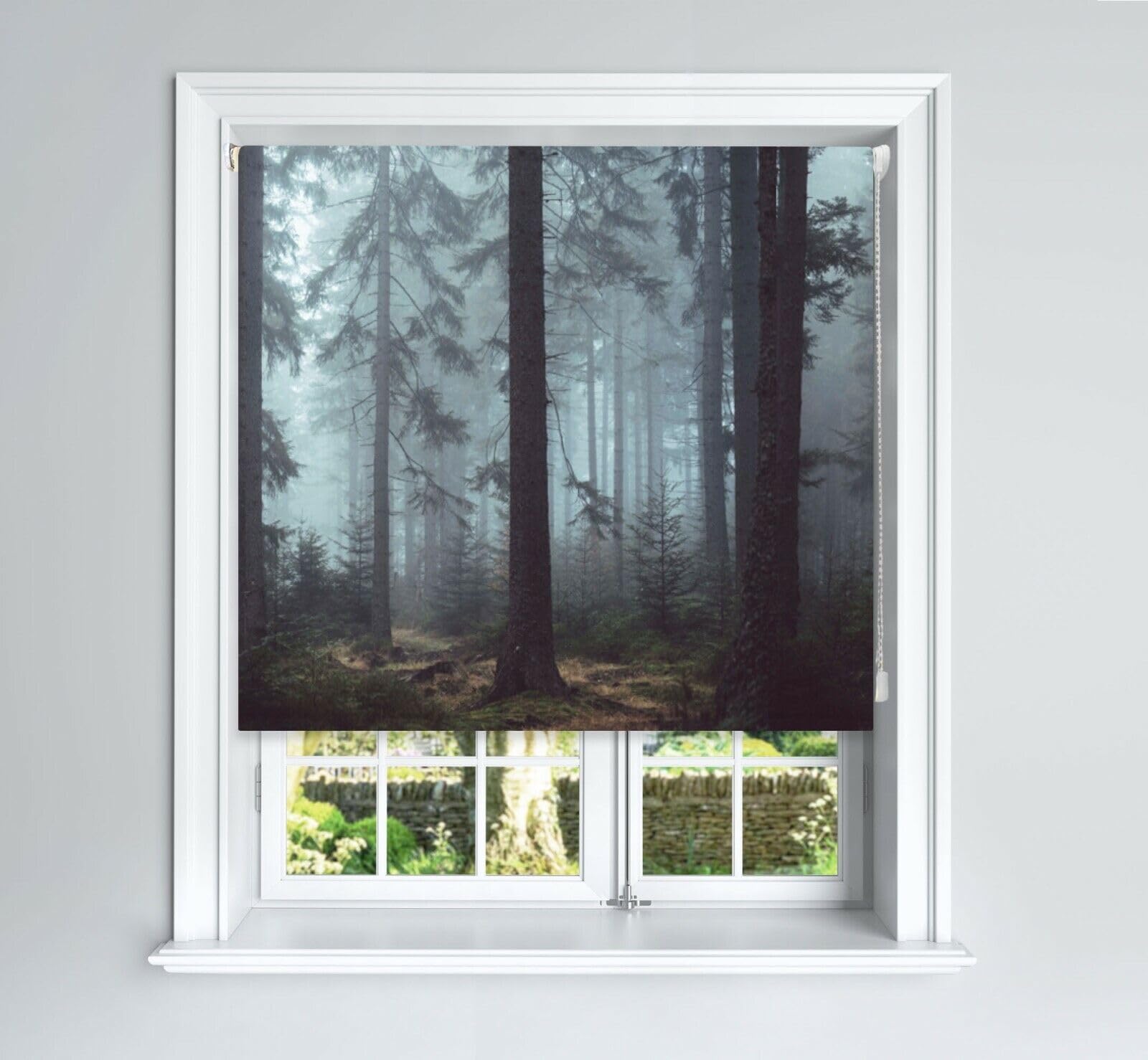 Lister Cartwright Foggy Woods Design Blackout Roller Blinds Child Safety Included Forest Design150 X 140 Cm from B&Q