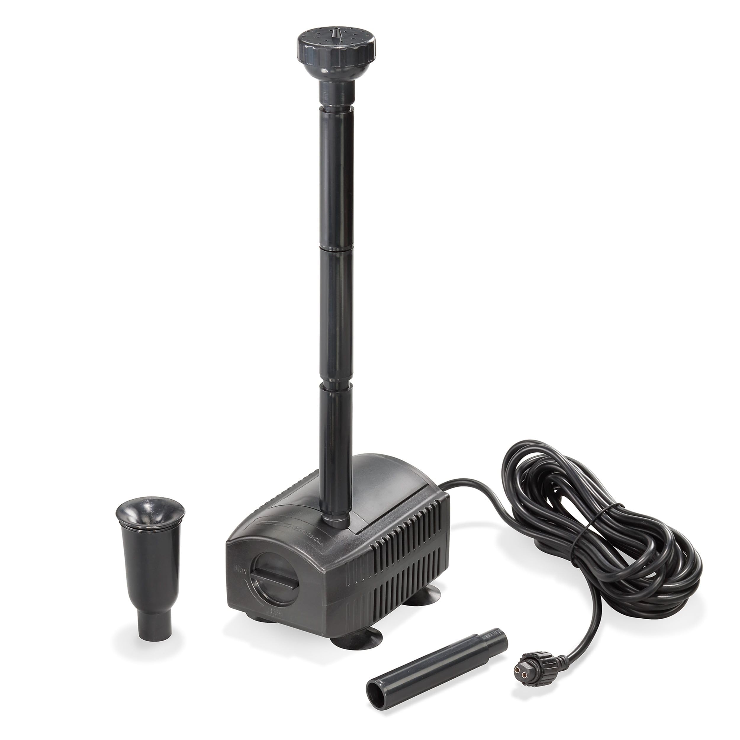 esotec Teichpumpe mit Sprinklerset, Springbrunnenpumpe, Wasserspiel Pumpe, Solarbrunnen Pumpe 870 l/h 12-18 VDC IP68 außen 101991