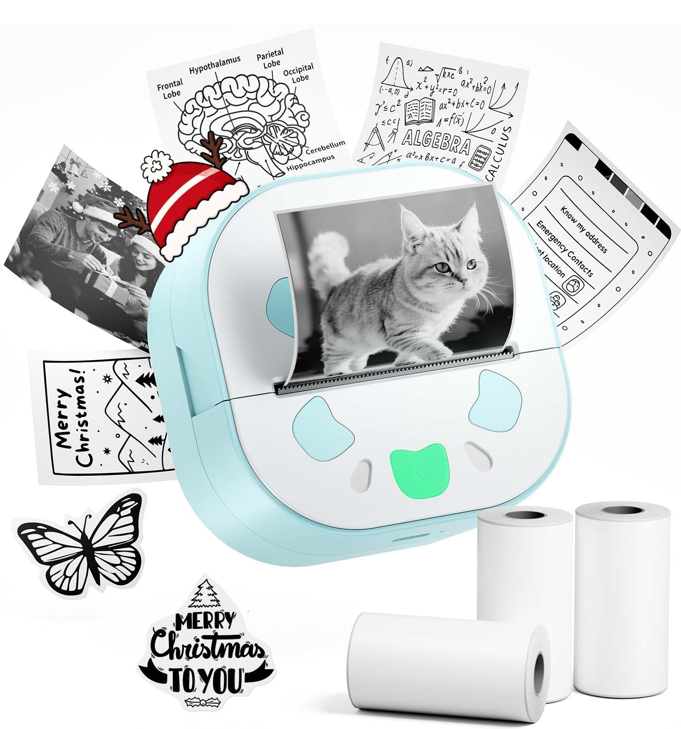 D21 Mini Printer, Sticker Printer with 3 Rolls of Thermal Paper, Mini Printer for Learning Notes, Memos, to Do Lists, Labels, DIY, Scrapbooks, Birthdays-picture-16