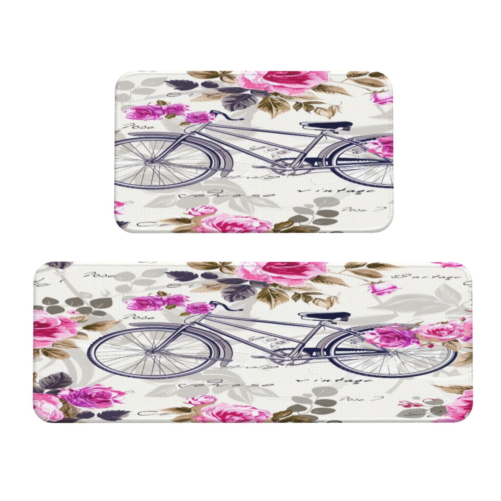 Tapis de cuisine de qualité supérieure au design vintage rose élégant lot de 2