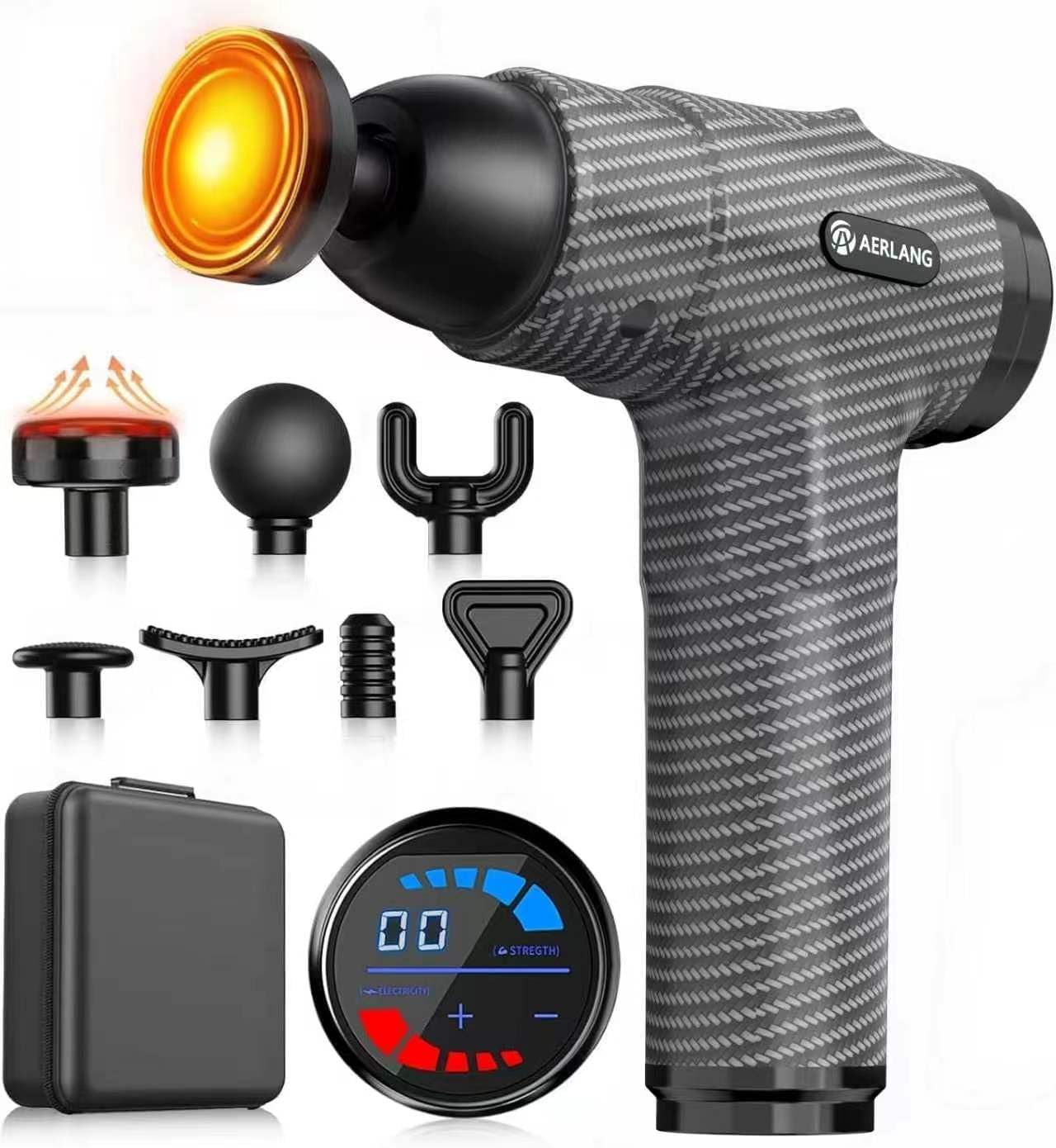AERLANG Massage Gun, Handheld Electric Deep Tissue Massager Muscle Massager, Portable Percussion Massage Gun 20 Speeds& 6 Massage Heads and Carrying Case Birthday Gifts for Women Men Mom Dad