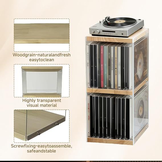 CD Holder Desk Rack Organizer, Acrylic CD Storage Units, CD Storage Rack