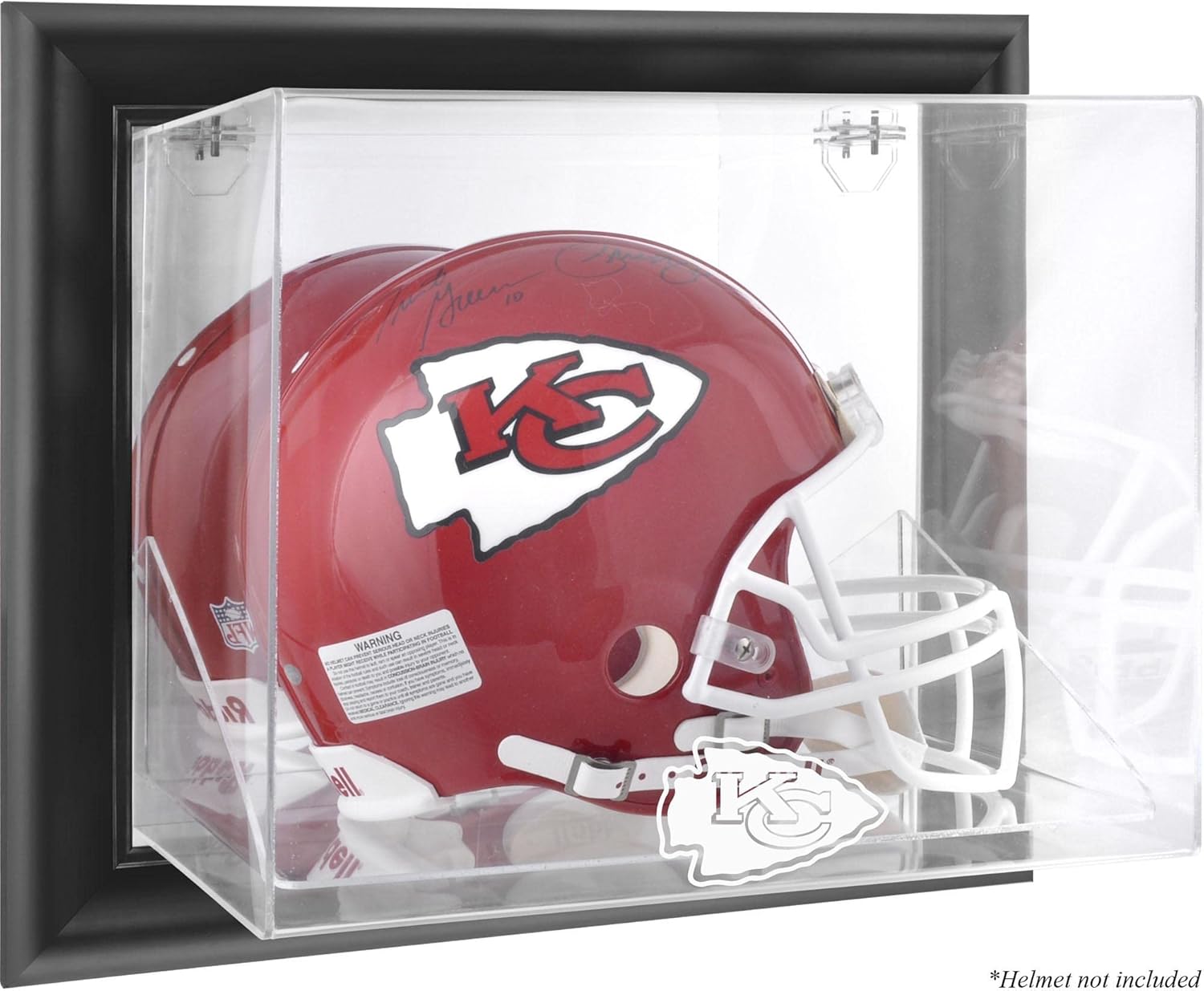 Kansas City Chiefs Black Framed Wall-Mounted Helmet Display - Football Helmet Logo Display Cases ''Case Only''