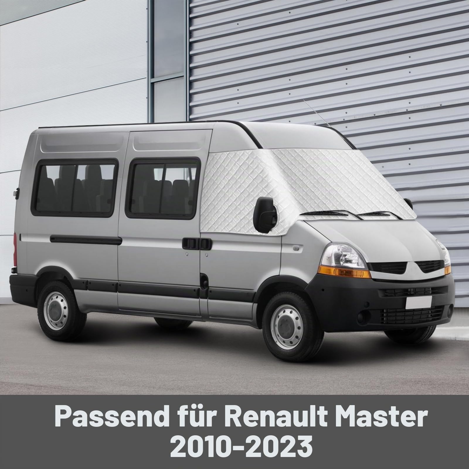 Auto Windschutzscheiben Abdeckung Kompatibel mit Renault Master 2010–2023, Sonnenschutz Frontscheibe Thermomatten, Externe Thermo Scheibenabdeckung Windschutzscheibenabdeckung