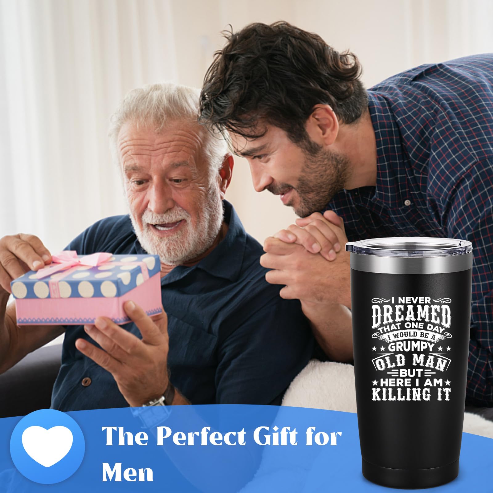 Livole Funny Gifts for Dad Grandpa, Uncle, Grumpy Old Man, Christmas Presents for Him Boss, Novelty Mugs, Old Men - Image 2