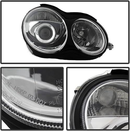 Miniatura 2 de ACANII - Para modelo halógeno solamente 2001-2007 Mercedes Benz W203 C230 C240 C320 proyector faros delanteros izquierdo y derecho