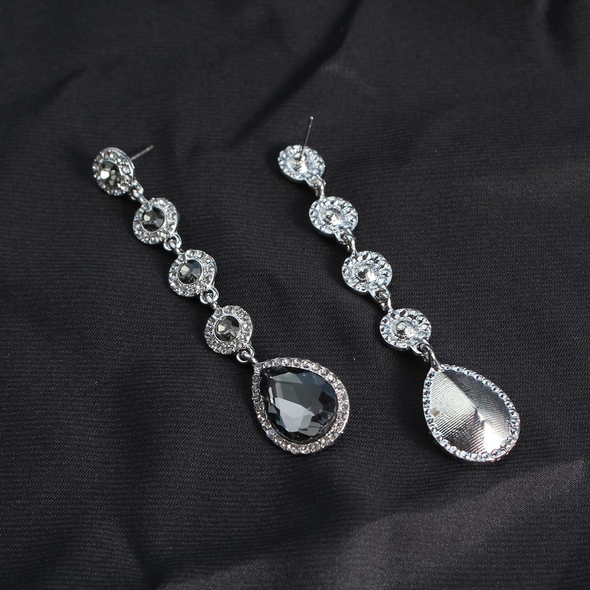 Rhinestone Statement Long Dangle Earrings for Women,Vintage Wedding Bridal Elegant Crystal Chandelier Teardrop Earrings Costume Jewelry for Prom Party - Image 6