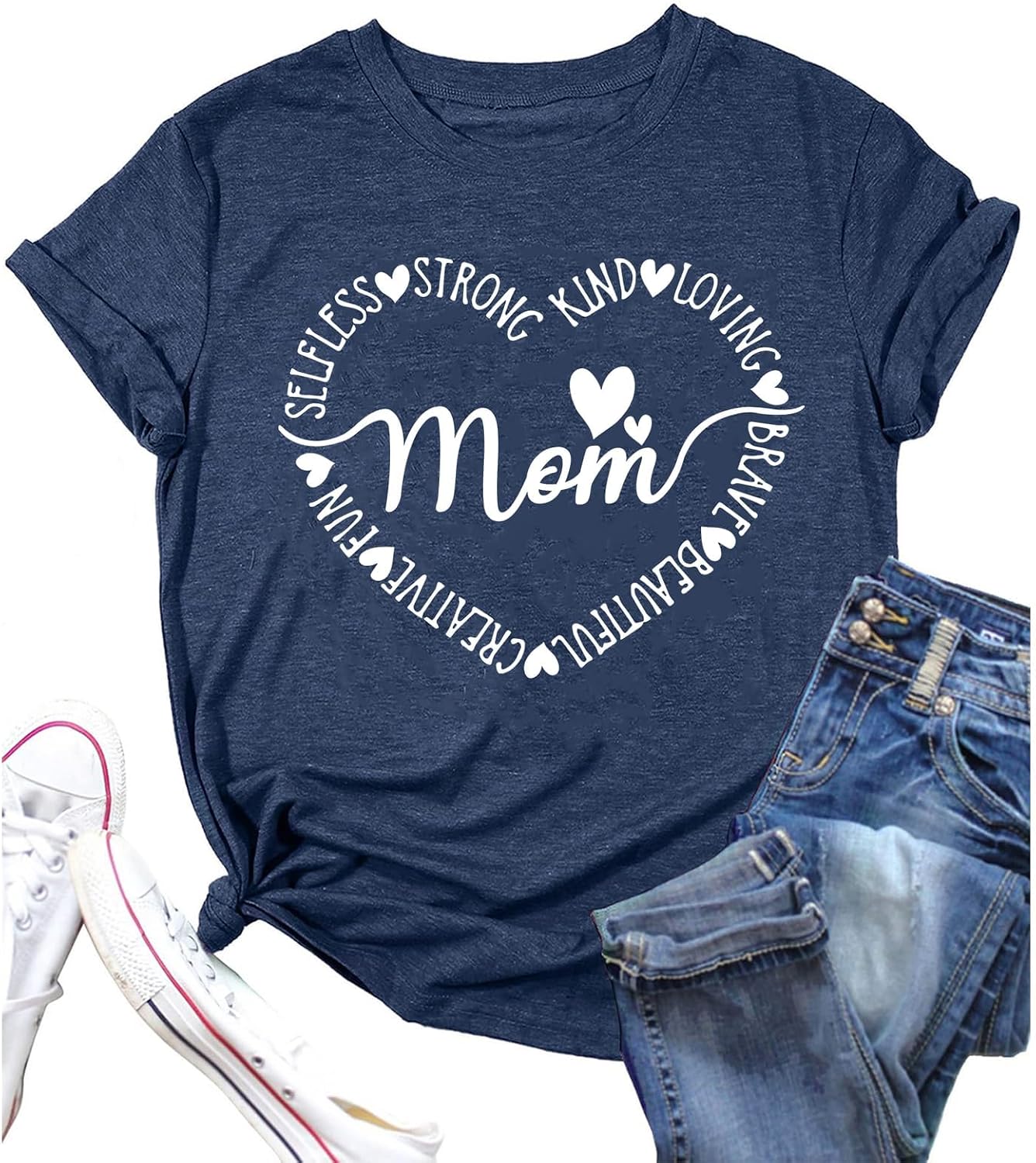 Eatbook Mama Shirts for Women Mama Letter Tees Mother's Day Mom Gifts Tops
