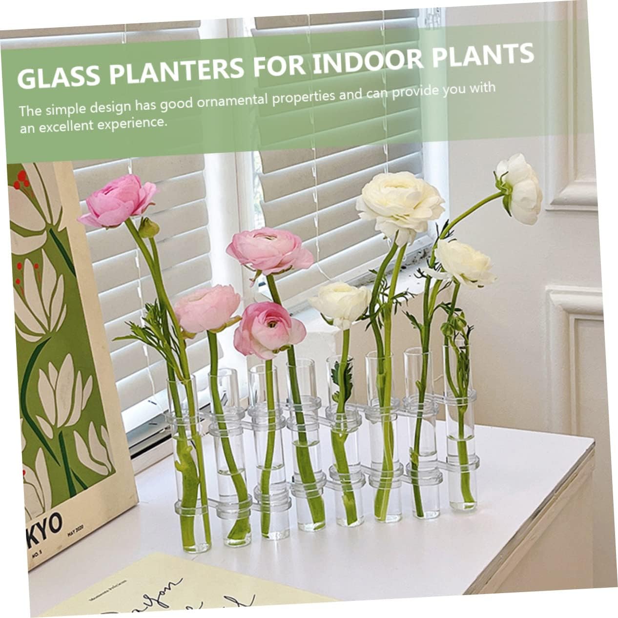 1set Terrarium Supplies Glass Vase Test Tube Planter for Plant Propagation Decorative Vase for Home Office