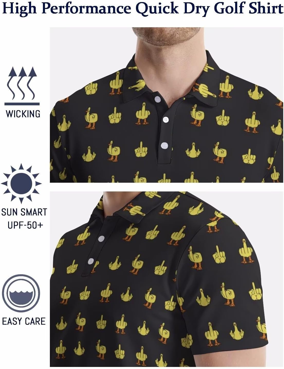 Men's Funny Polo Shirts Short Sleeve Golf Shirt for Men Quick-Dry Golf Polo Shirt Moisture Wicking Activewear Polos - Image 8