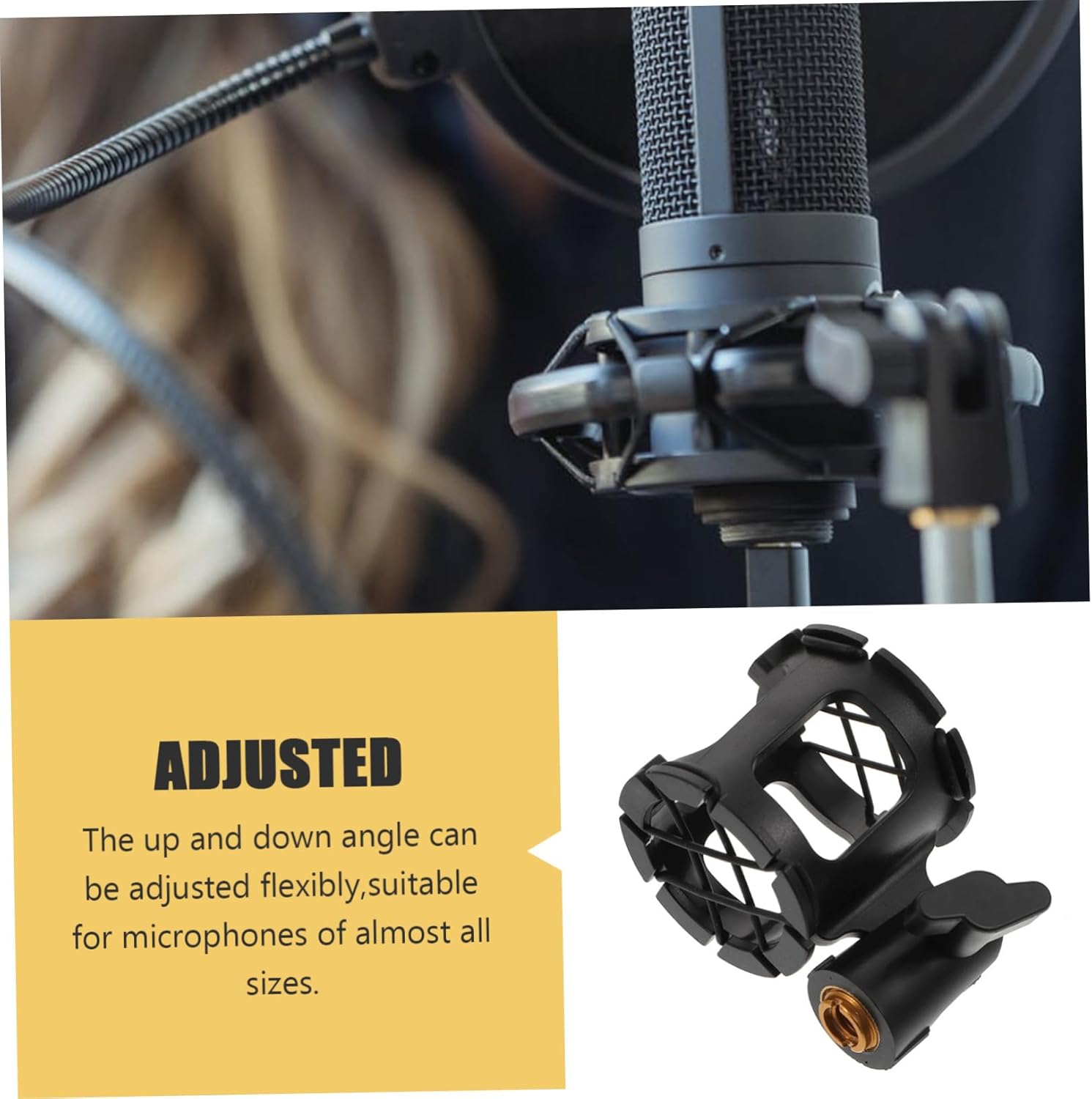 2Pcs Beehive Design Microphone Storage Bracket Mic Stand Holder for Secure Microphone Support Black Microphone Mount for Home and Recording