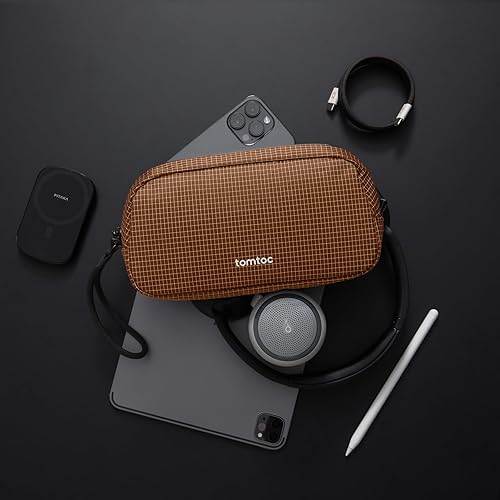 Vista 130 de tomtoc Estuche organizador de accesorios de viaje para electrónicos y cables, para teléfono, Airpods, unidad USB y artículos diarios y esenciales