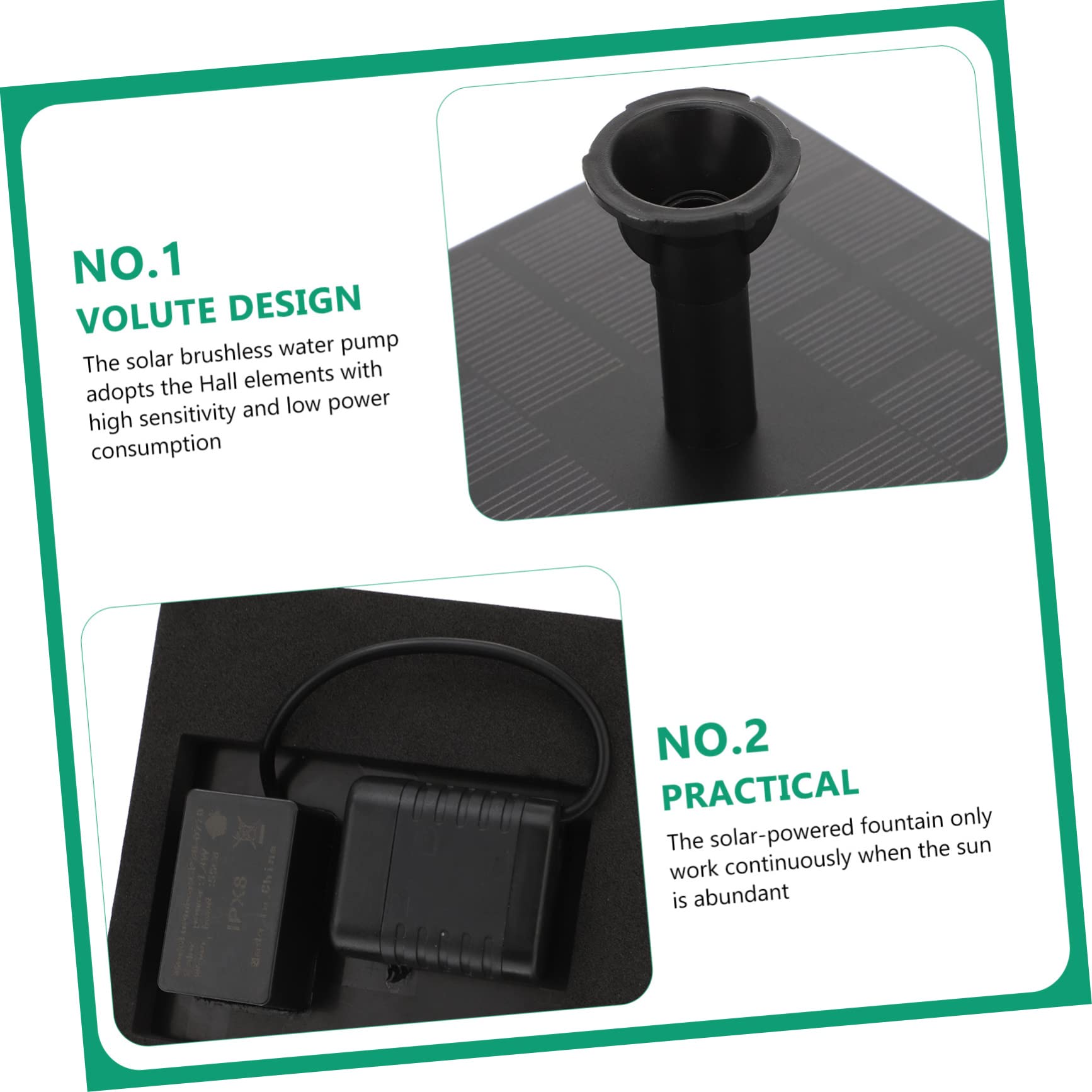 POPETPOP 2 Pezzi Pompa Solare Automatica Per Giardino Esterno Attraente Bagno Per Uccelli Materiale Robusto