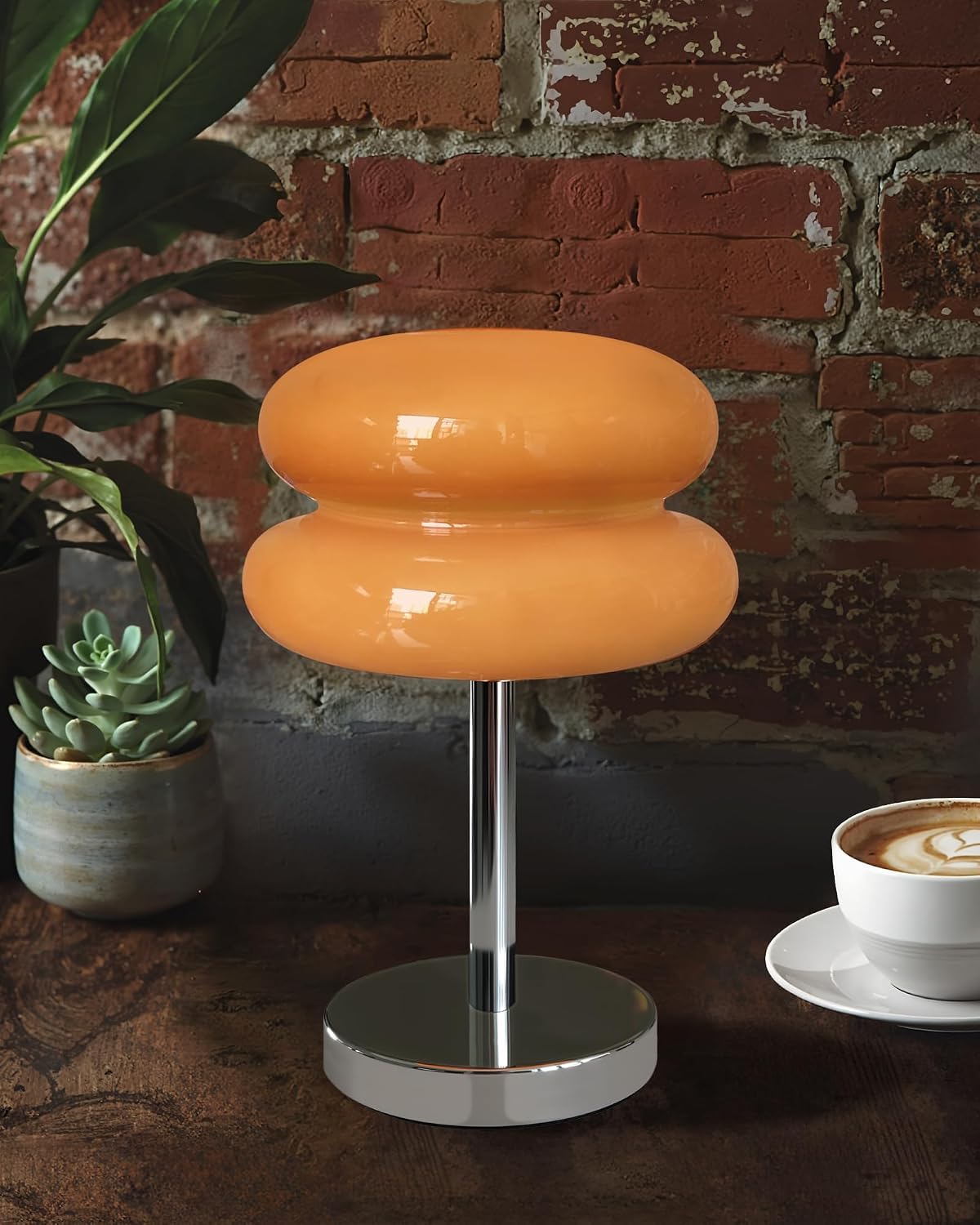 Mushroom Table Lamp for Bedroom, Cordless Mid Century Modern Lamp, Cute Egg Tart Small Night Light, 6000mAh Rechargeable Table Light for Living Room Nightstand Home Mushroom Decor Aesthetic