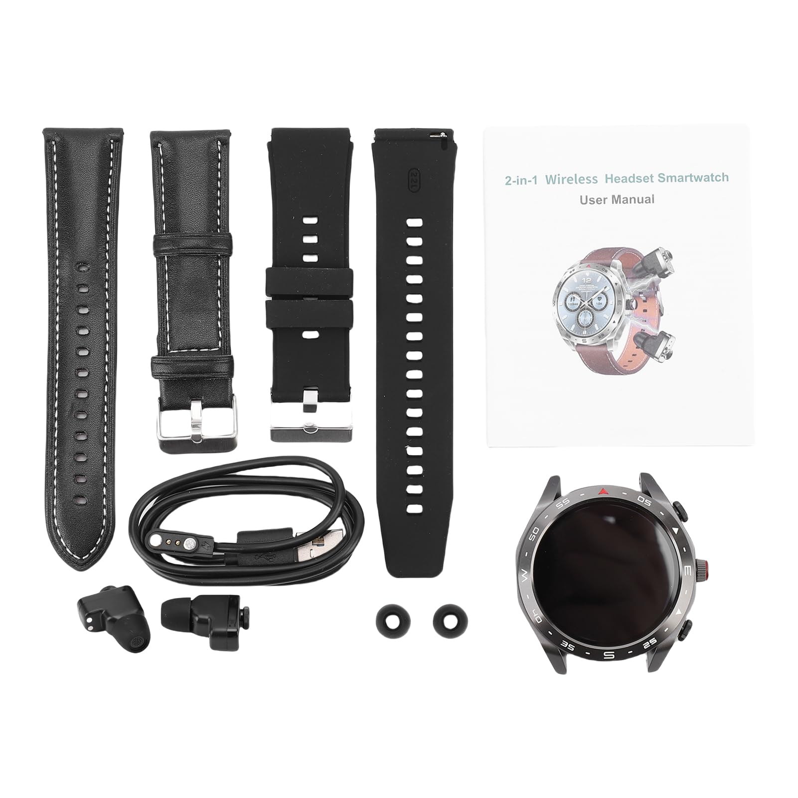 Fabater Reloj Inteligente con Auriculares, Reloj Deportivo IP67 Impermeable | Pantalla HD 360×360 px, 60 Hz y 341 ppi; auriculares BT, clima y deporte, Responder y Realizar Llamadas, for Uso Deporte