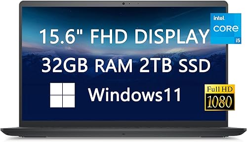 Dell Laptop Inspiron 15 3520 actualizado 2023, FHD de 15.6 pulgadas, Intel Core i5-1135G7 de 11 generación, 32 GB de RAM, SSD de 2 TB, Wi-Fi, USB-C,