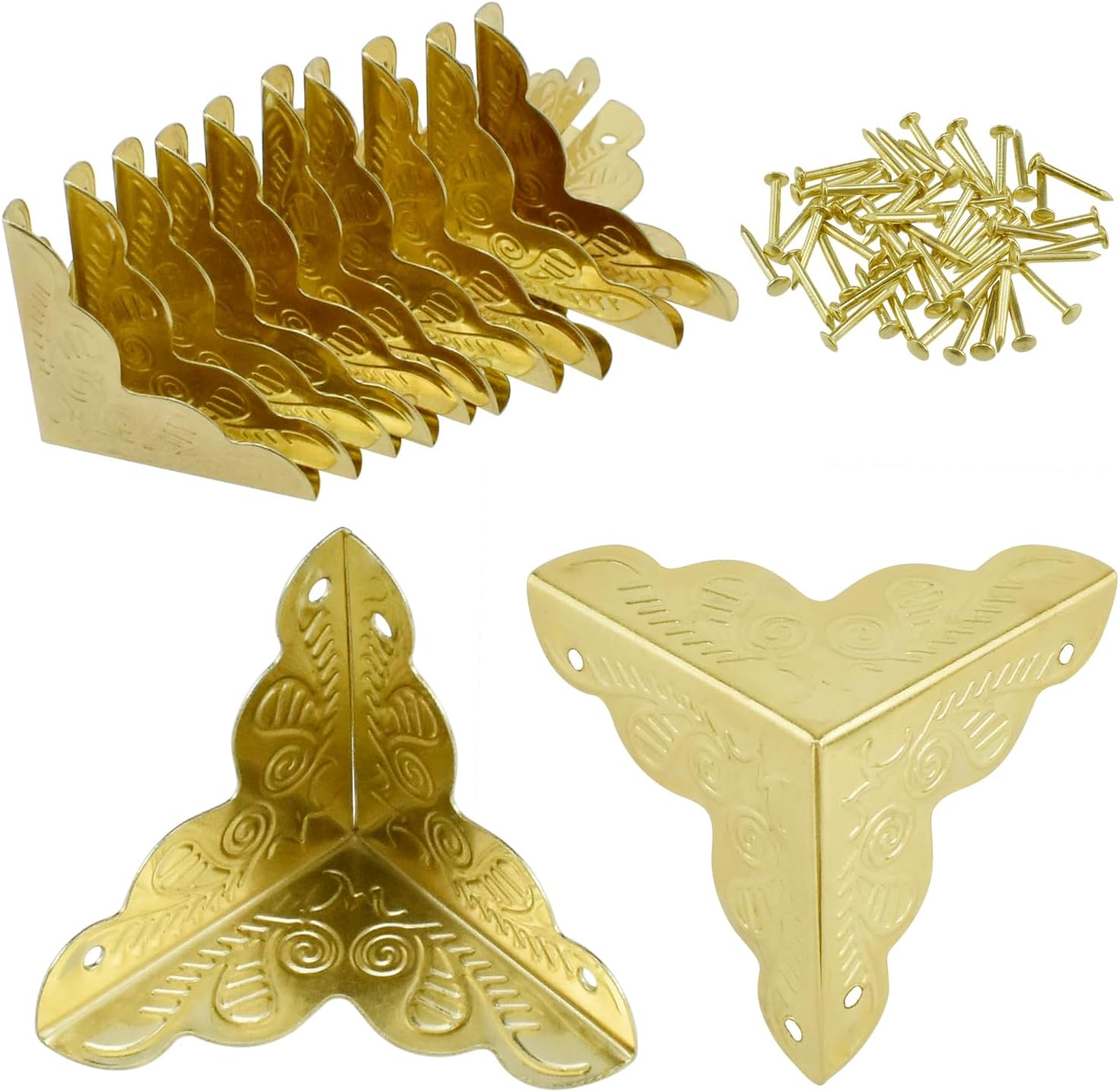 SDTC Tech 12 Pack Furniture Corner Protector 1" x 1" Antique Gold