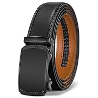 BULLIANT Cintura Uomo, Cintura Pelle Uomo Cricchetto Automatica Fibbia 35mm,Trim Regolabile per Adattars,Nero2540,125cm/36