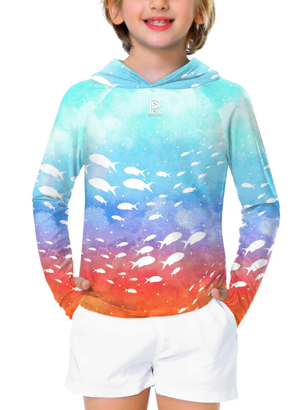 Remimi Kids Sun Shirt Rash Guard Quick Dry Sun Protection Athletic Hoodie Hiking Shirts 3-12 Years