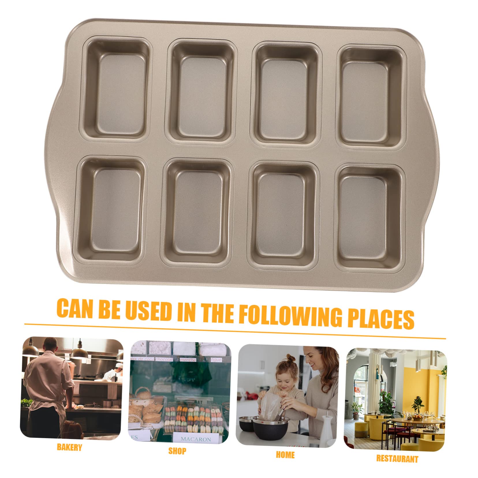 OUNONA Mini Loaf Pan Carbon Steel Baking Tin for Bread Cake Non Stick Metal Loaf Bread Mold with Cavities Baking Supply for Easy Stable Use