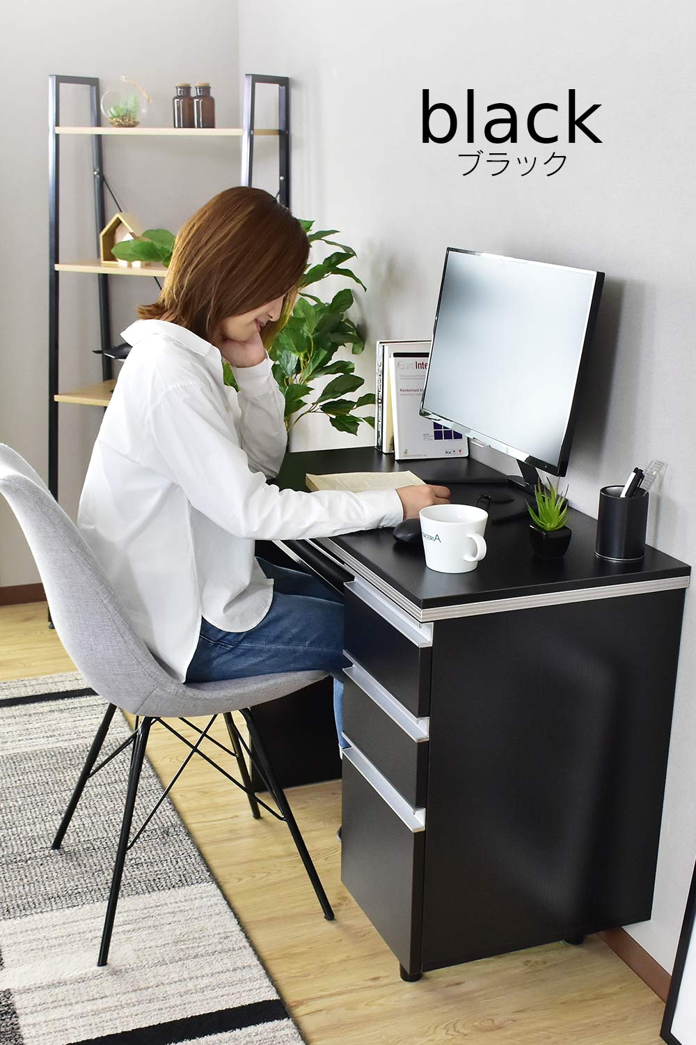 Amazon | DORIS ドリス デスク パソコンデスク 木目調 シンプル 