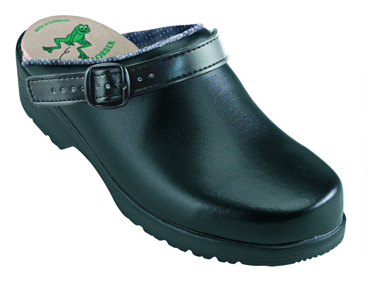 Euro-Dan EuroFlex Clogs, aperto con cinghia sul tallone regolabile e suola interna Texon, O+E+A+SRC, Nero (Nero ), 41 EU