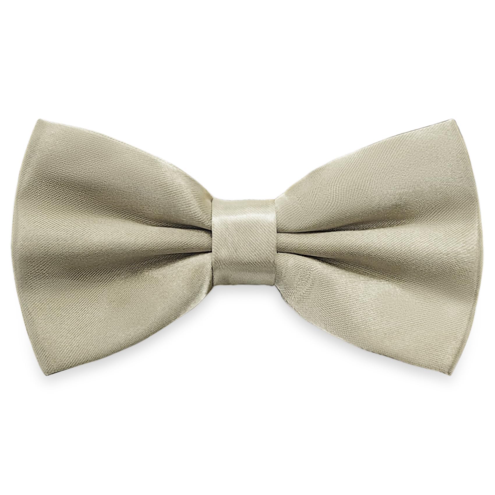 AUSUAYA Men Pre-Tied Silk Formal Tuxedo Bow Tie, Teen Boy Classic Tux Bowtie For Wedding Valentine Party Large Necktie GBMBT3 (Khaki)