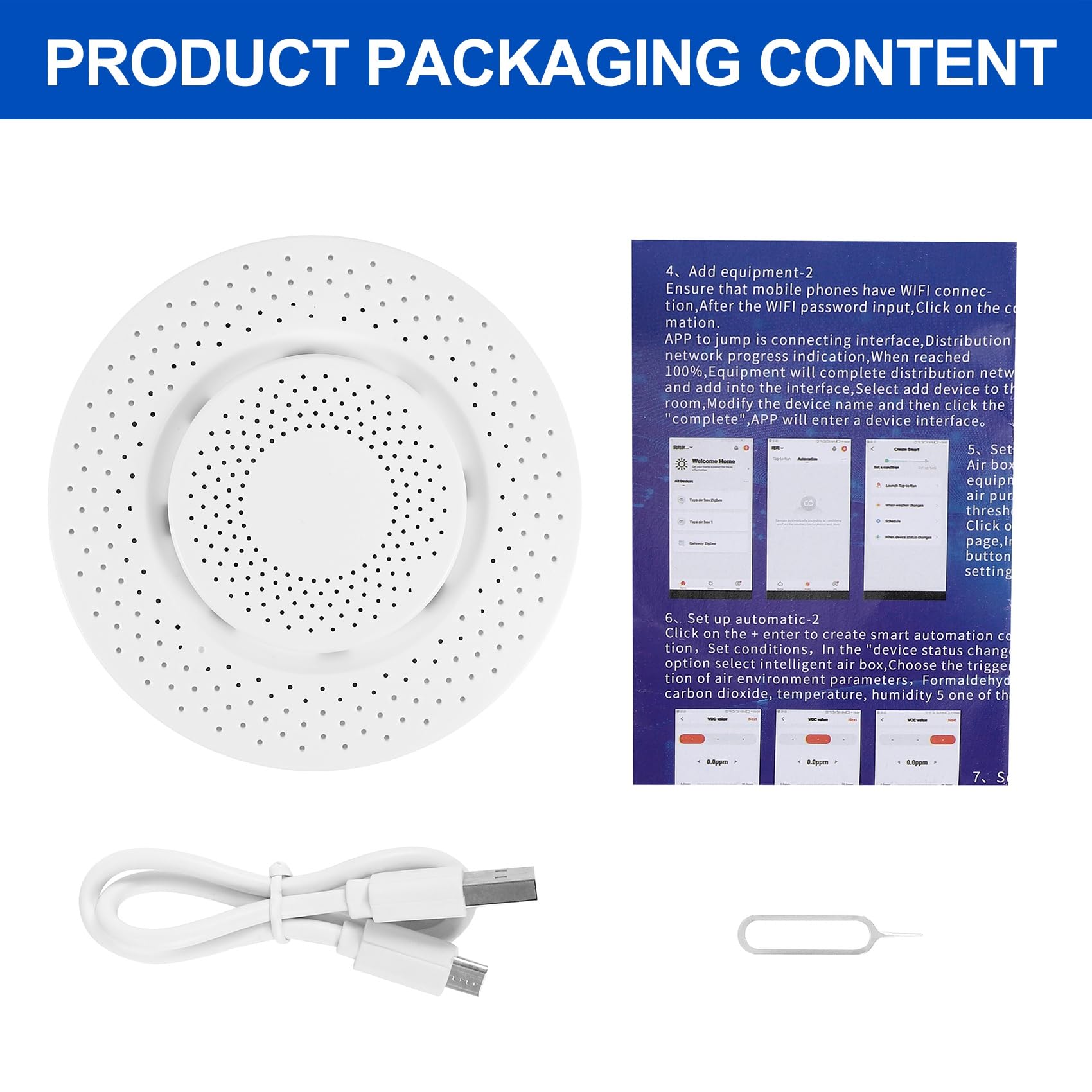 Zigbee Tuya 3.0 Moniteur de Qualité de L'Air Femme de MéNage 5 en 1 FormaldéHyde Co2 Capteur de DéTecteur D'Humidité de la TempéRature