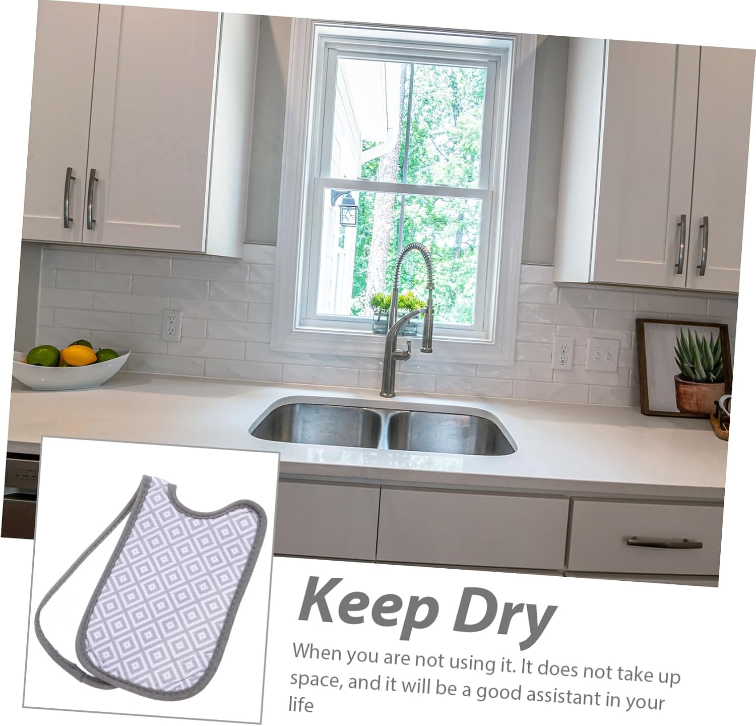 KICHOUSE Faucet Water Guard Mat Super Absorbent Kitchen Sink Drying Pad for Moisture Control Prevents Splashes Easy to Clean Large Kitchen Accessory