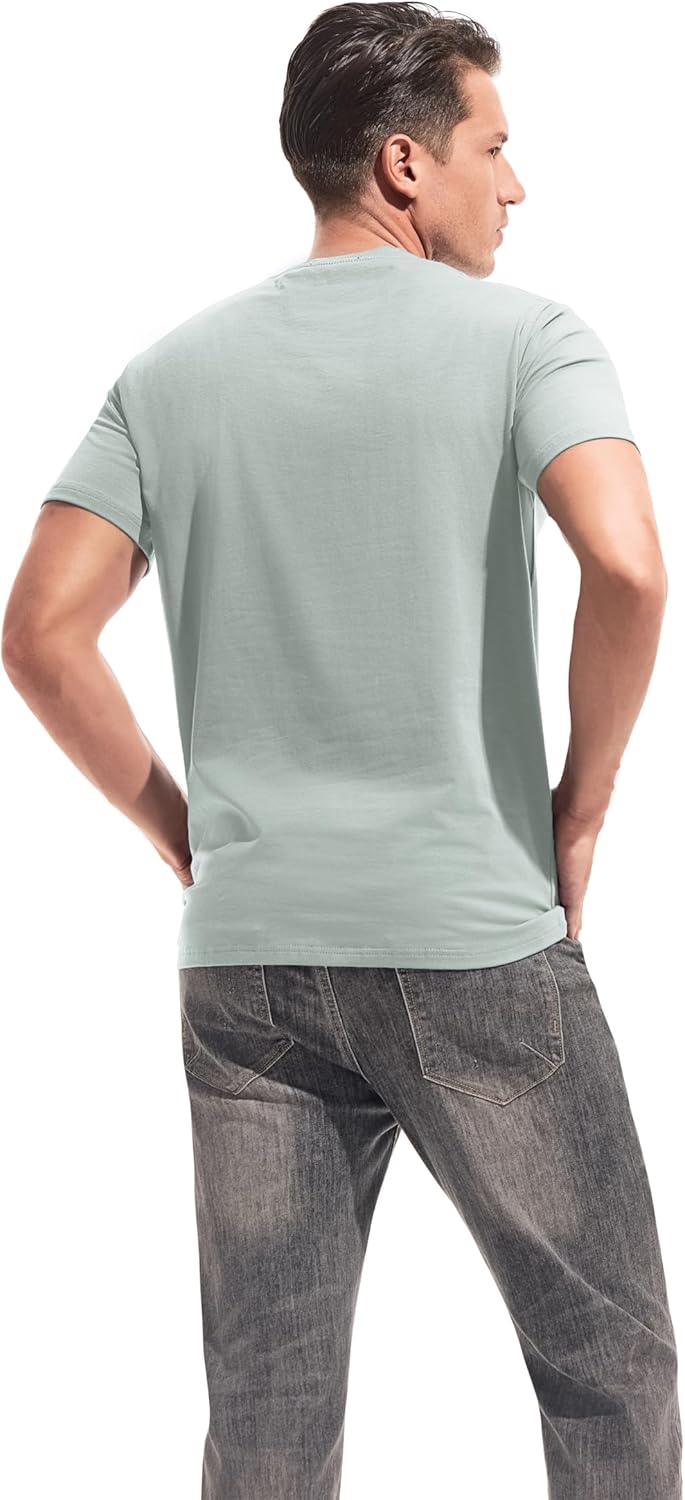 VEIISAR Mens T Shirt - Short Sleeve Crew Neck Soft Fitted Elastic Tees Fresh Classic Tshirts Color 20+ - Image 3