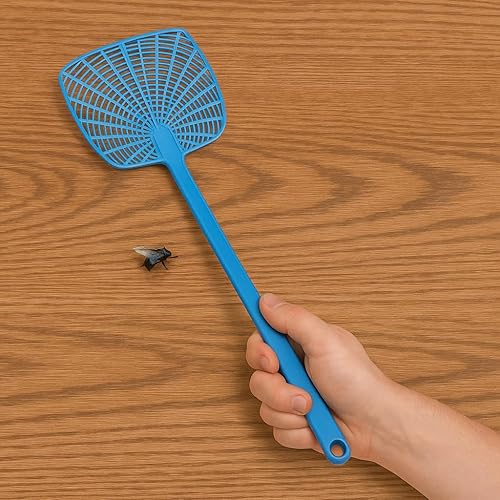 Miniatura 2 de Dependable Industries - Paquete de 3 matamoscas para insectos y moscas, mango extra largo, para interiores y exteriores, 17.4 pulgadas de largo