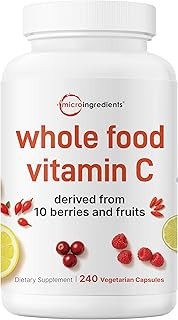 Micro Ingredients Whole Food Vitamin C Complex, 240 Vegetarian Capsules | 10-in-1 Fruit & Berry Blend | with Acerola, Amla, Goji Berries, Rose Hip, Cranberry Extracts | Non-GMO, Vegan, Gluten Free