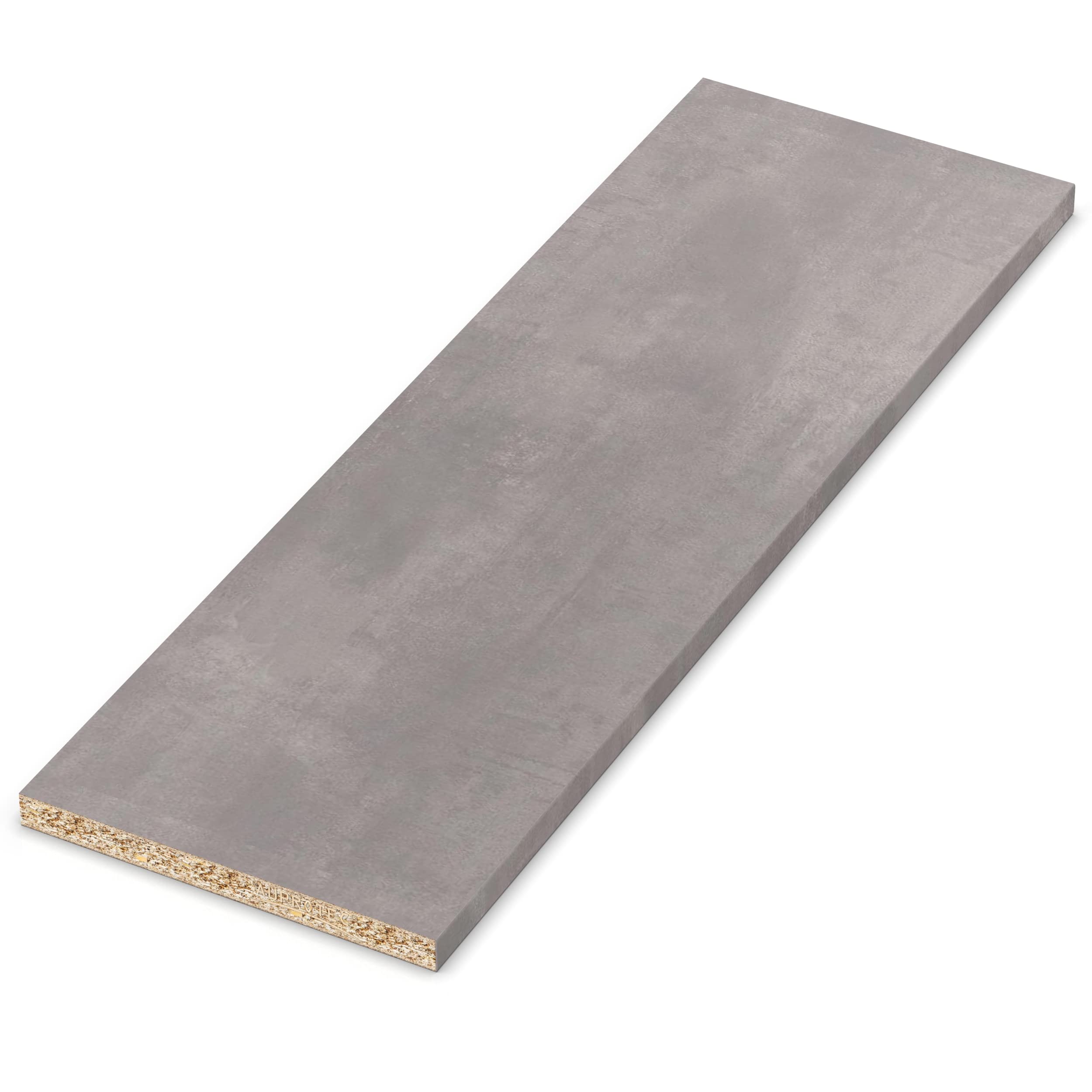 AUPROTEC Einlegeboden Regalboden 19 mm Holz Zuschnitt nach Maß Größe bis max 1000 mm breit x 800 mm tief Dekorplatte mit Umleimer ABS Kante: Farbe Beton Perlgrau