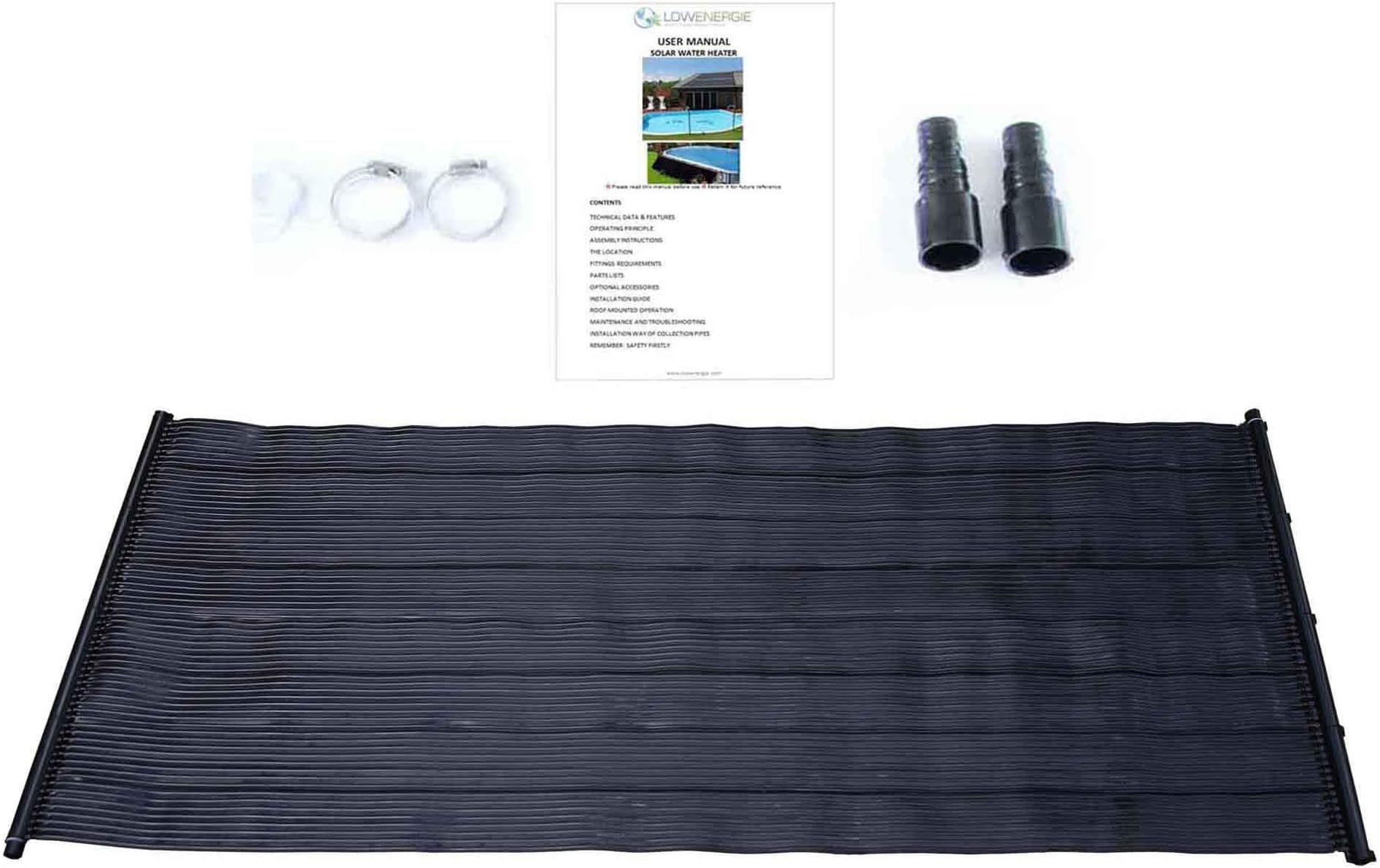 LOWENERGIE Solar Thermal Swimming Pool Heating Mat Hot Water Free Energy Saving Sun Pool Heater Kit Warm. Mat only (1, 1.33 x 3M)