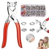 100 PCS Invisible Colored Metal Buckle & Manual Pressure Pliers Kit, Sewing Kit with 100PCS Metal Buttons – Manual Pliers Tool Included, Home Specific Sewing Kits for DIY, Crafts, and Repairs