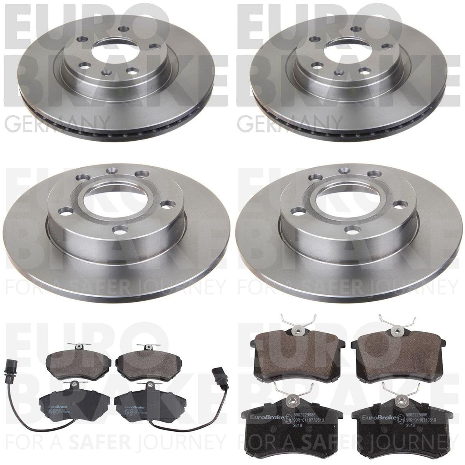 Eurobrake Bremsscheiben + Beläge vorne+hinten