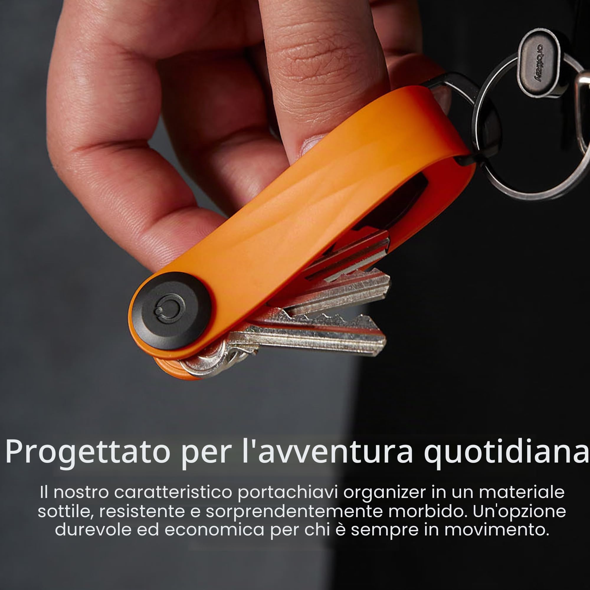 Orbitkey Active Key Organizer Lite con anello a D aggiornato | Resistente alle intemperie, meccanismo di bloccaggio in acciaio inox