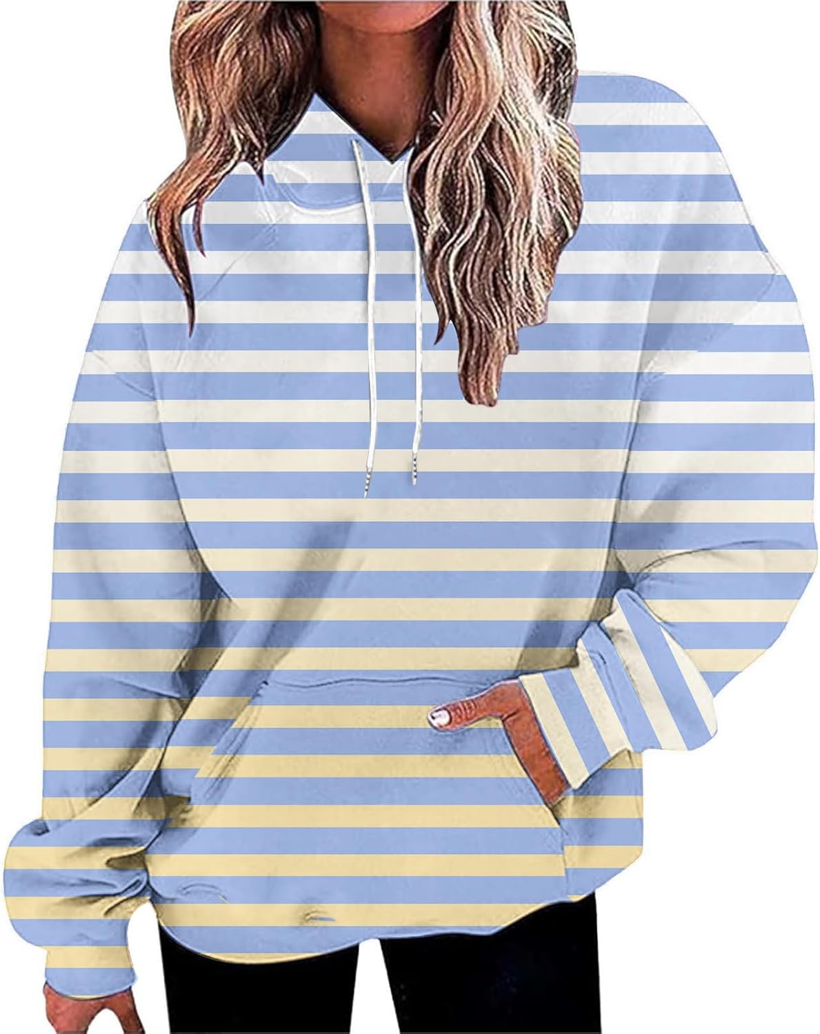 I Think Oversized Striped Crewneck Womens Oversized Sweatshirts