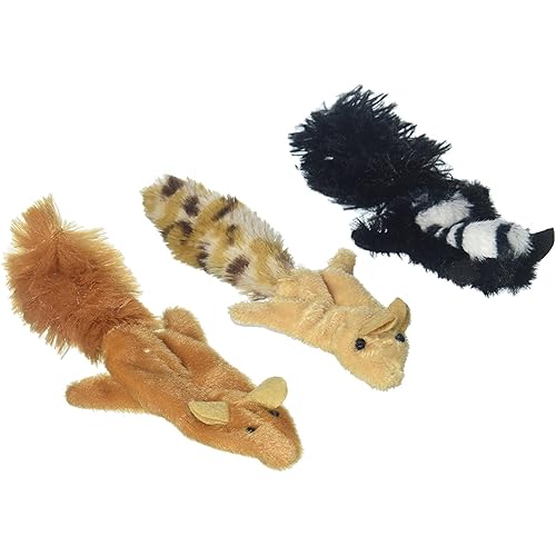 Ethical Pets 2680 Skinneeez Forest Creatures For Cats, Pack of 3 (Squirrel, Chipmunk or Skunk)