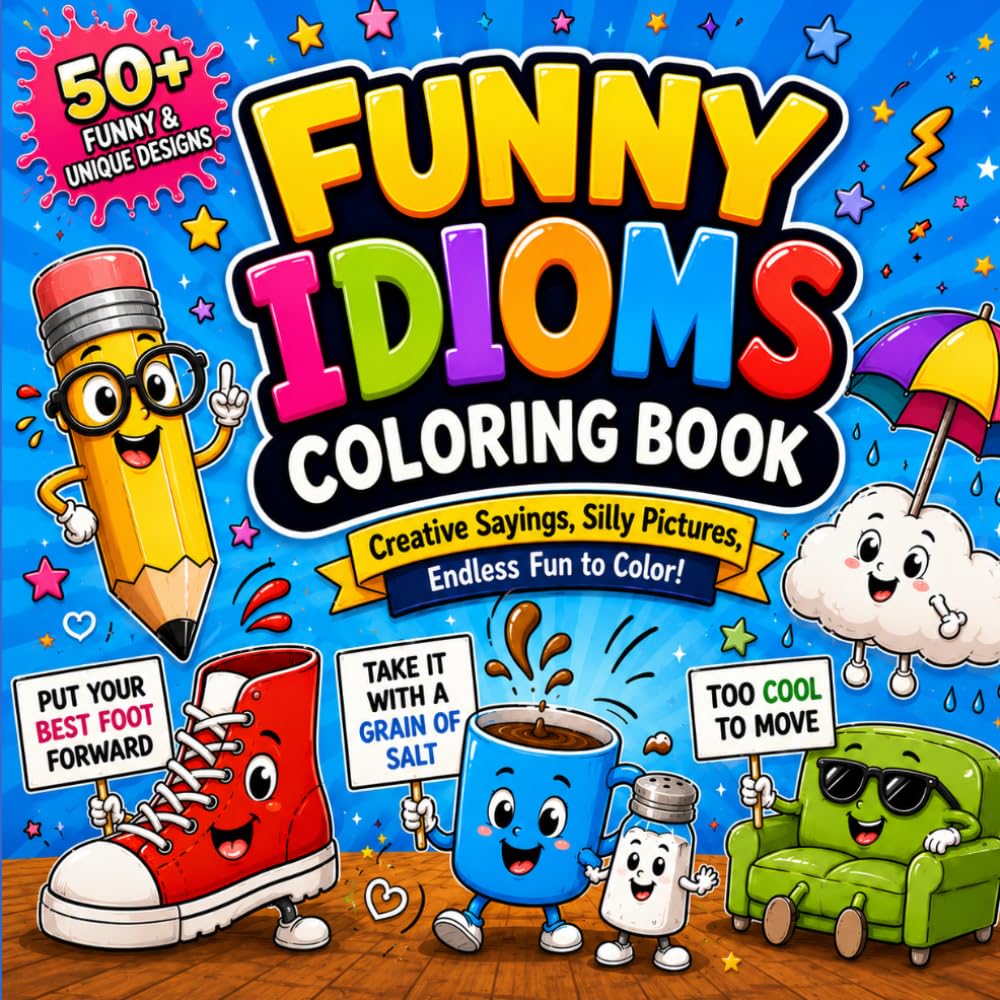 Funny Idioms Coloring Book: Creative Sayings, Silly Pictures, and Endless Fun to Color!