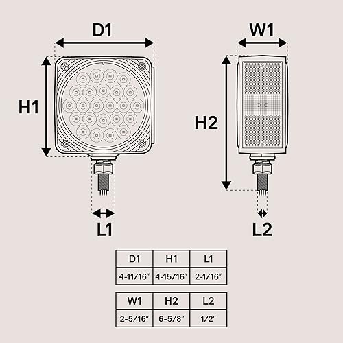 Miniatura 7 de TRUE MODS - Juego de 50 luces LED cuadradas para guardabarros de pedestal para semirremolque de 80 pulgadas de ancho DOT FMVSS-108 SAE S2T2I6P  AP2