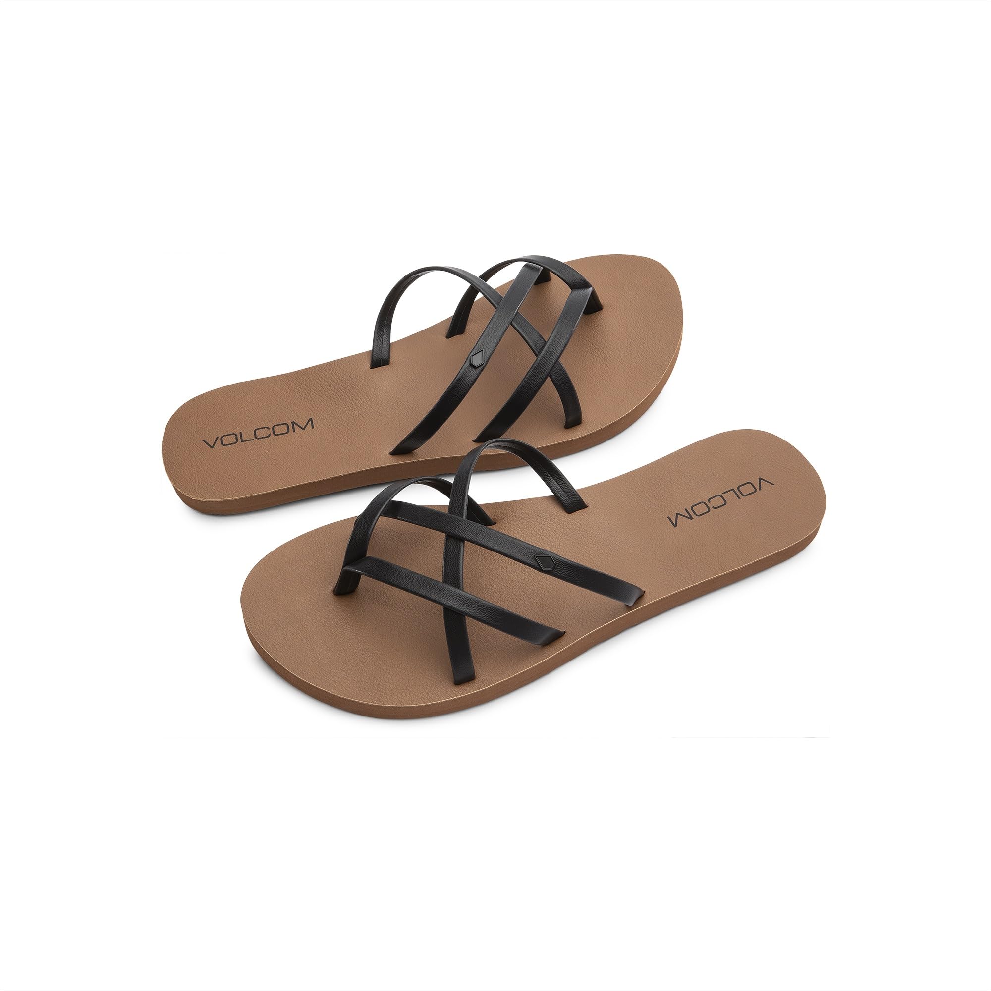 womens New School Strappy Flip Flop Sandal – Flat Slide With Comfort Foam Footbed
