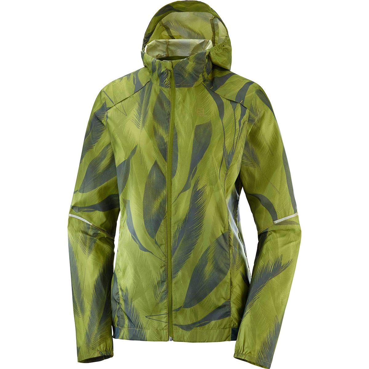 Salomon Polyester Women's Agile Wind Print Hoodie (X Small, Green)-picture-13