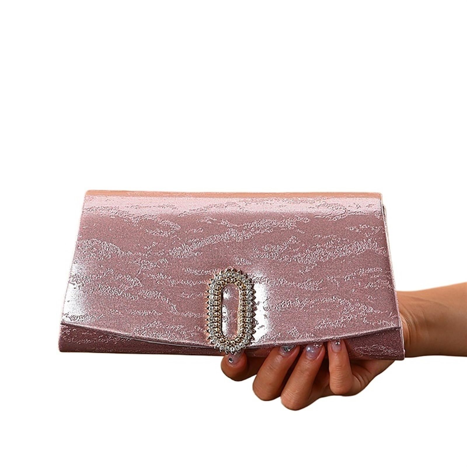 Sac chaîne cristal avec strass scintillants et cuir véritable - 5