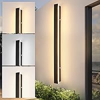 Vista 1 de Daoseolo Luces modernas para exteriores de 47 pulgadas, aplique de pared LED, lámpara de pared negra, 3 colores (3000 K4500 K6000 k), iluminación
