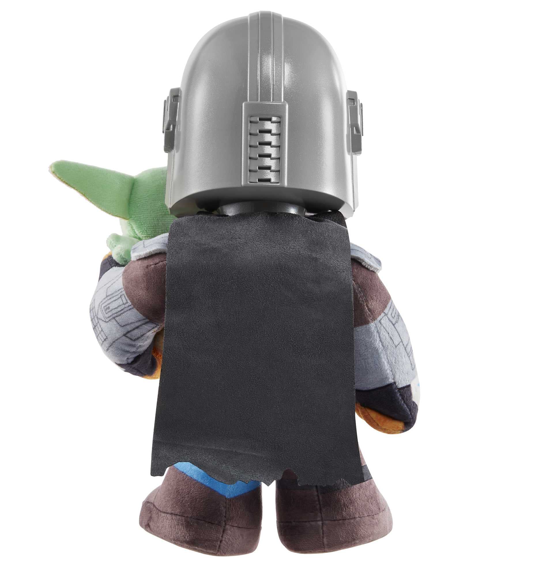 Star Wars Star Wars Clan de Deux Peluche Sonore The Mandalorian (28 cm) avec Grogu (10 cm), inspirée de la série Le Livre de Boba Fett diffusée sur Disney+, Jouet Enfant, Dès 3 ans, HPC19