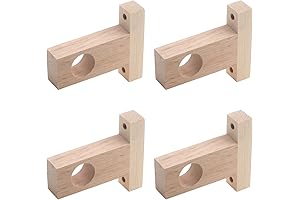 Wood Curtain Rod Holders with Screws (Set of 4)