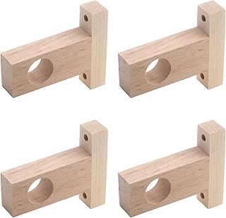 Coshar Wood Rod Holder, Ceiling Mount Closet Pole Socket Pipe Bracket Holder with Screws, 4 Pack, Fit 1.2inch/30mm Diameter Pole