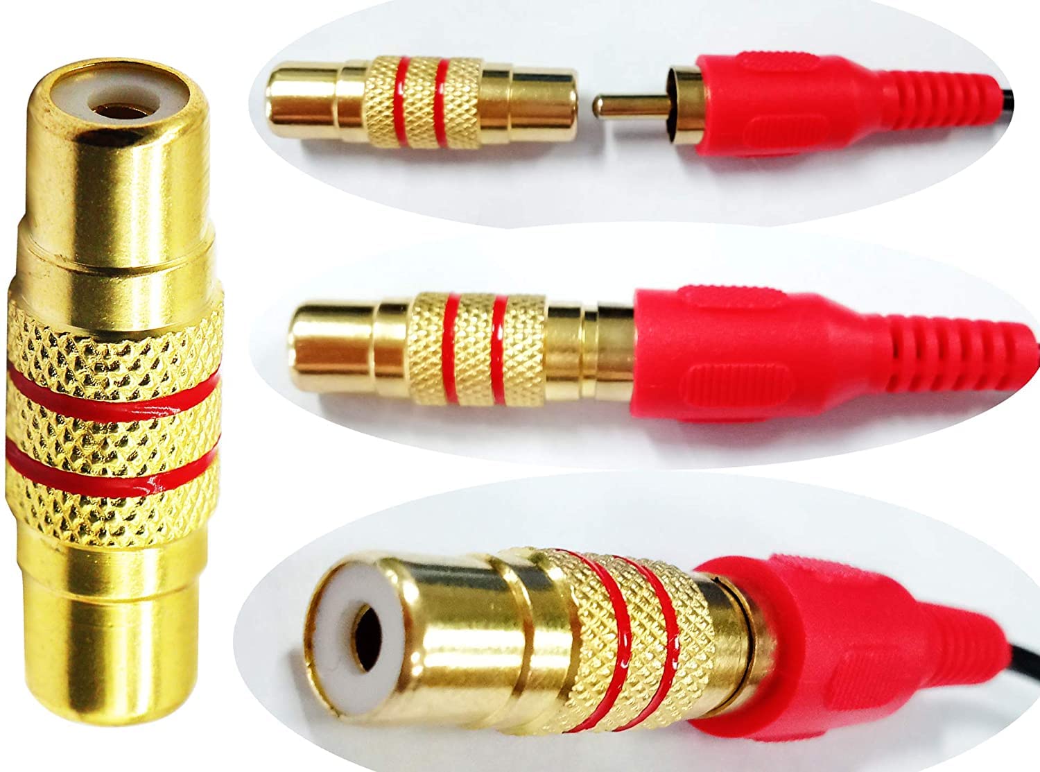 Keple 2x RCA Accoppiatore Femmina a Femmina, Adattatore per Connettore